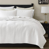 Palassio white cotton quilt king 106 by 96 inches offers breathable year-round comfort