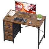 Pamray 32-inch desk front view showcases compact footprint for small spaces.