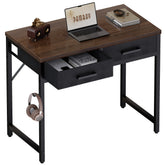 Pamray 32-inch desk front view shows compact design for small spaces.