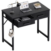 Pamray 32-inch desk front view showing compact footprint for small spaces.