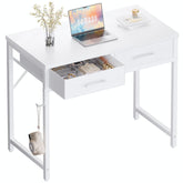 Pamray 32-inch small desk in white fits compact spaces.