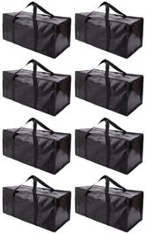 Panda Joys 8-pack teal moving bags with zippers and handles, ideal for dorm moves.