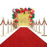 Pandoroom red carpet runner 3x10ft unrolled, anti-slip surface for safe event entrances