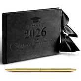 Panelee 2026 graduation guest book with black velvet cover for keepsakes