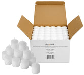 PARNOO bulk 144 white votive candles in a box for easy event prep