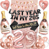PartyForever rose gold 29 balloons elevate a bold centerpiece for a 29th birthday