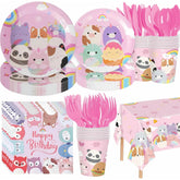 Partymelon cute animals dinner plates for kids' birthday parties with easy cleanup