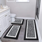 Pauwer 3-piece bathroom rug set ultra-soft mats provide plush comfort underfoot.