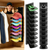 PCEEL upgraded contour hat rack wall mount with 20 clips holds caps neatly.