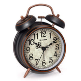 Peakeep retro twin-bell alarm clock front view with bold numerals for quick time reading.