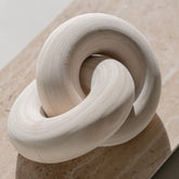 Peakoly Wood Knot Decor Natural coffee table sculpture highlights warm beige wood grain.