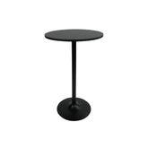 Pearington Santina round bar table with black top enhances compact social spaces.