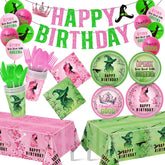 Pekeng pink-green birthday kit balloons create cohesive color for celebrations.