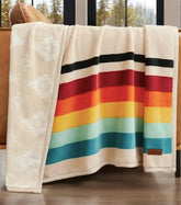 Pendleton reversible plush throw showing pattern on reverse for two styling looks
