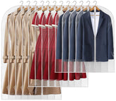 Perber all-clear garment bag 24x40 with clothes inside for easy viewing.