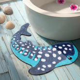 Percozzi Whale Shark bath rug front view highlights plush tufted texture for a cozy bathroom.