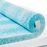 PERLECARE queen memory foam topper on bed with cooling gel for cooler sleep