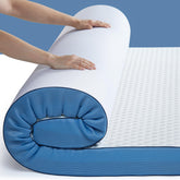 PERLECARE king-size topper on bed with cooling gel memory foam surface for comfort.
