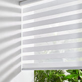 Persilux Zebra blinds white cordless roller for soft daylight diffusion in living spaces