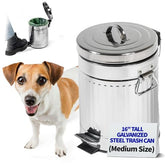 Pet Fit For Life steel trash can with lid and pedal for hands-free waste disposal.