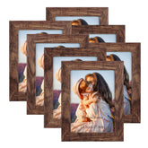 PETAFLOP 5x7 frame set with rustic brown finish for wall or tabletop display