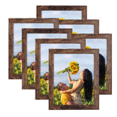 PETAFLOP 8x10 rustic frame set with warm brown finish for wall display