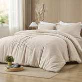 PHF Cotton Muslin Comforter Set King cover shows breathable fabric for year-round comfort
