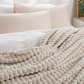 PHF luxury blanket king size shown on bed highlighting plush warmth