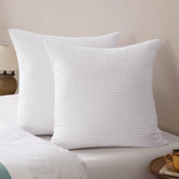 PHF Ultra Soft Waffle Weave Euro Shams close-up texture shows plush softness.