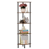 PhoFlame 5-Tier Corner Shelf Stand full view shows ample storage and display space