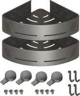 PHX Grove corner shower caddy with suction cups securing to tile for damage-free storage