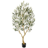 PHYTREE 7ft artificial olive tree with lifelike leaves for realistic indoor greenery.