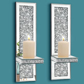 Pibeyer Crystal Crush Diamond wall candle sconce enhances ambiance in living rooms