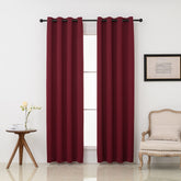 Pickluc Burgundy blackout curtains ready for installation, boosting privacy and room control.