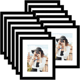 Picrit 12x16 frame with mat ready for wall display of 8-5x11 photos.