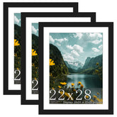 Picrit 22x28 frame front view shows a sleek black MDF finish for stylish wall display.