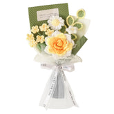 Piklado hand-woven crochet bouquet yellow, a lasting centerpiece for weddings and home decor.