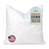 Pillowflex synthetic down insert 16x16 provides plush fullness in a sham