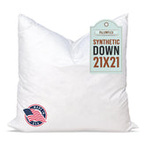 Pillowflex synthetic down insert 21x21 in a sham for a fuller look