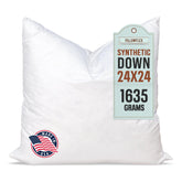 Pillowflex synthetic-down pillow insert 24x24 adds plush fullness to shams.