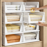 Pinkpum five-pack stackable closet organizers for tidy wardrobes.
