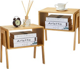 Pipishell nightstands set of two, stackable for flexible bedside storage