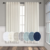 Pitalk natural linen curtains with back tab for a soft, tailored drape