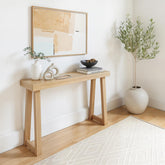 Plank+Beam Classic Console Table in 46-inch living room setup for stylish storage.