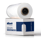 Plasticplace clear garment bags on roll for quick access and visibility.