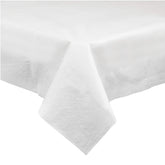 PLASTICPRO disposable tablecloth absorbent white 54x108 protects surfaces at gatherings.