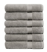 Pleasant Home bath towels 6-pack in gray, soft and absorbent for home or gym.