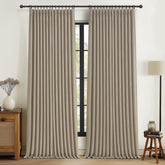 PleatedDrapes pinch-pleated linen curtains 96in taupe provide stylish privacy and light control.