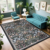 PLHXFR floral 6x9 rug in the living room adds warmth with a vintage-inspired look