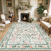 PLHXFR floral rug 8x10 design enhances living room with soft texture.
